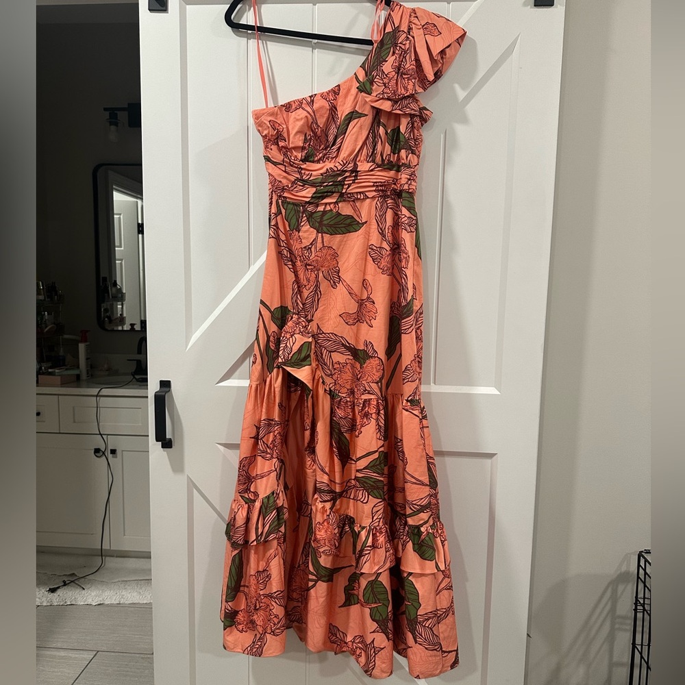 Anthropologie Hutch One-Shoulder Ruffle Maxi Dress